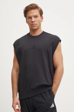 Bavlnené tričko adidas ALL SZN Luxe pánske, čierna farba, JJ3637