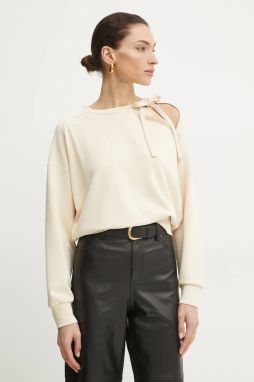 Mikina Boss Orange dámska, béžová farba, jednofarebná, 50531833