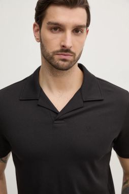 Bavlnené polo tričko Calvin Klein čierna farba, jednofarebné, K10K114133