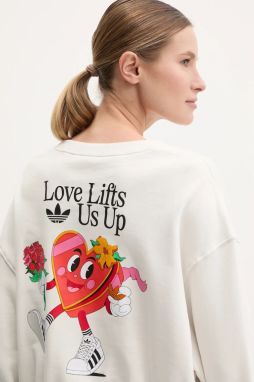 Bavlnená mikina adidas Originals Nelson dámska, béžová farba, jednofarebná, JC8336