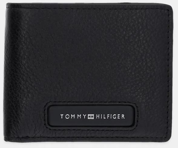 Kožená peňaženka Tommy Hilfiger pánska, čierna farba, AM0AM13251