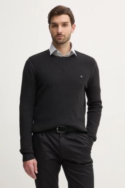 Sveter Calvin Klein pánsky, čierna farba, tenký, K10K114080