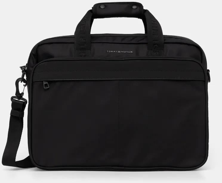 Taška na notebook Tommy Hilfiger čierna farba, AM0AM13186
