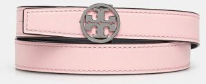 Obojstranný kožený opasok Tory Burch Miller Smooth Reversible dámsky, ružová farba, 159072-650