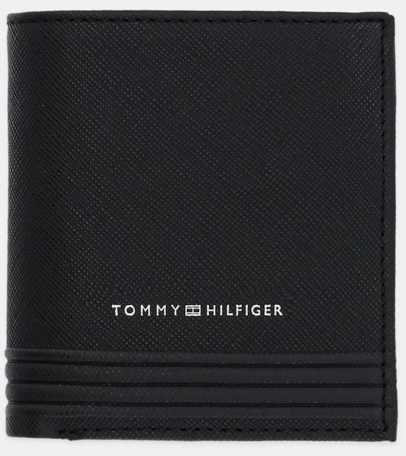 Kožená peňaženka Tommy Hilfiger pánska, čierna farba, AM0AM13261