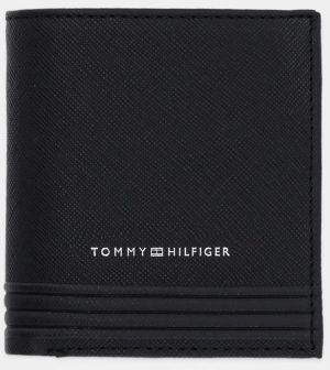 Kožená peňaženka Tommy Hilfiger pánska, čierna farba, AM0AM13261