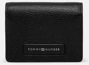 Kožená peňaženka Tommy Hilfiger pánska, čierna farba, AM0AM13254