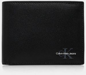 Kožená peňaženka Calvin Klein Jeans pánska, čierna farba, LV04G1030G
