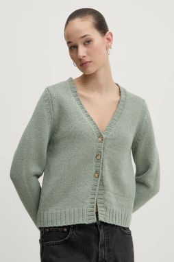 Kardigán Abercrombie & Fitch dámsky, zelená farba, teplý, KI150-5028
