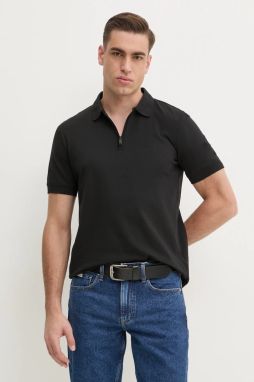 Polo tričko Calvin Klein pánske, čierna farba, jednofarebné, K10K114128