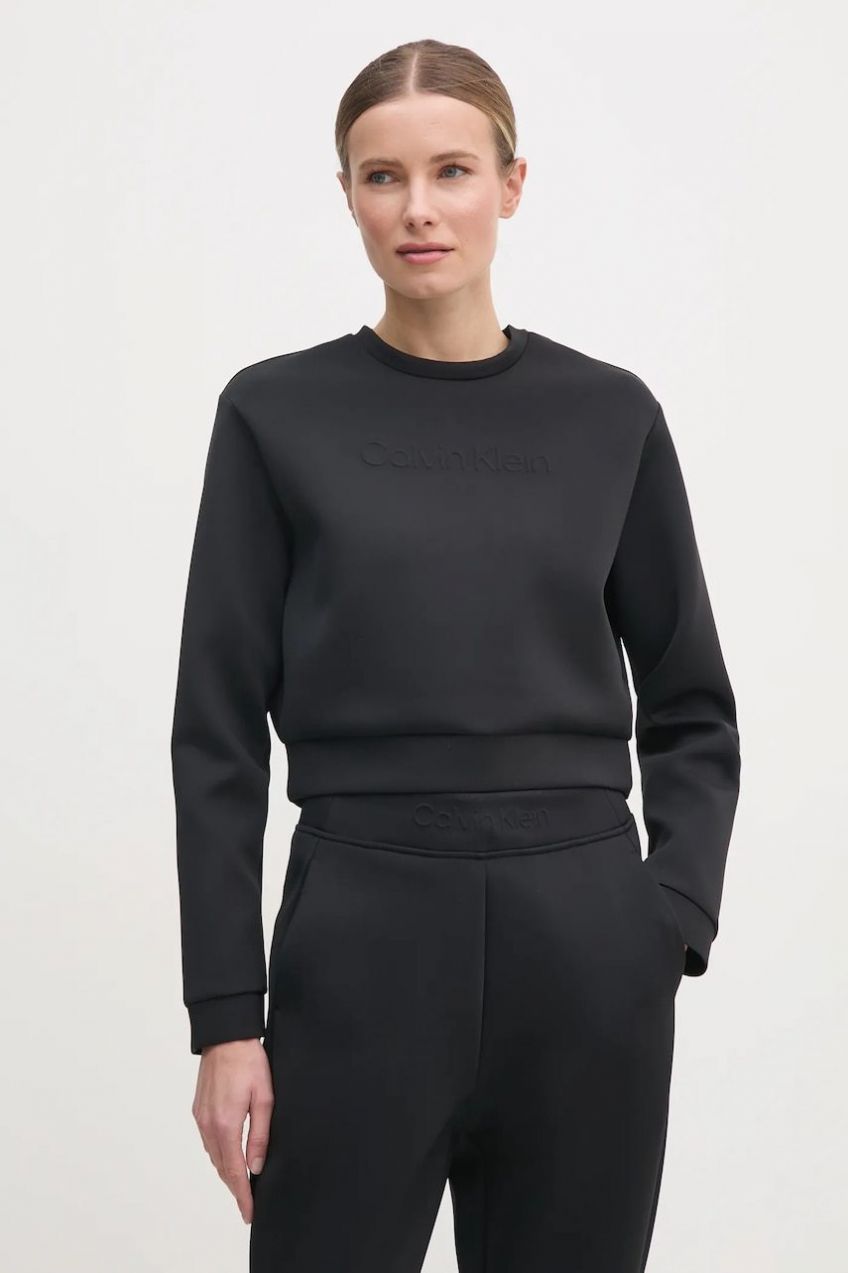 Tréningová mikina Calvin Klein Performance čierna farba, jednofarebná, LVGWS5W305