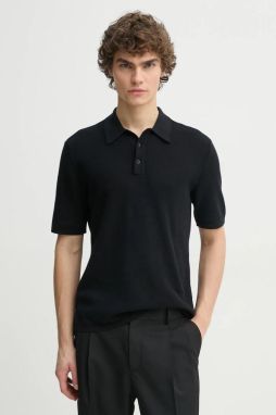 Polo tričko Rag & Bone pánske, čierna farba, jednofarebné, MBS22S018KI18