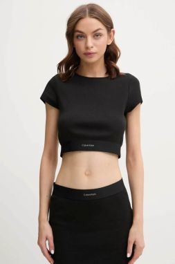 Tričko Calvin Klein Underwear dámske, čierna farba, LV00QS7349