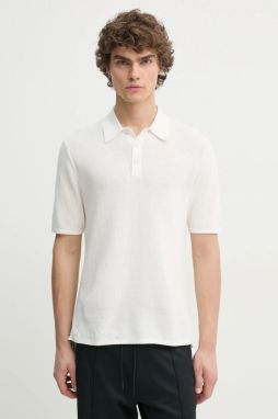 Polo tričko Rag & Bone pánske, biela farba, jednofarebné, MBS22HS019UC19