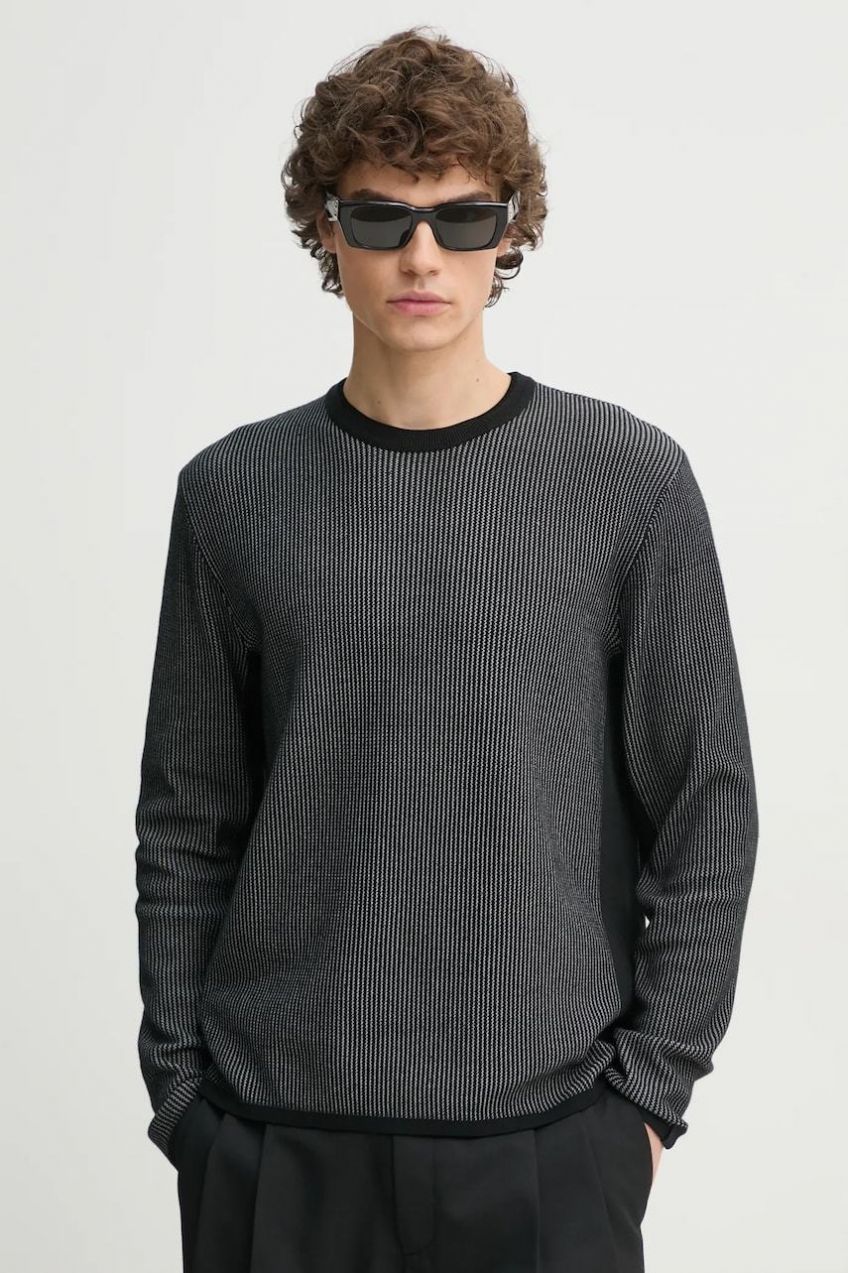 Sveter Rag & Bone pánsky, čierna farba, tenký, MBS23S011UC11