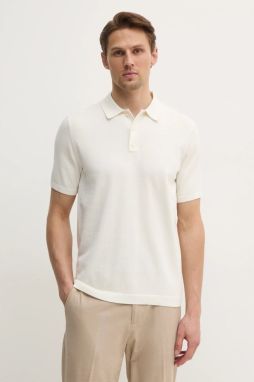 Bavlnené polo tričko Calvin Klein béžová farba, jednofarebné, K10K114476
