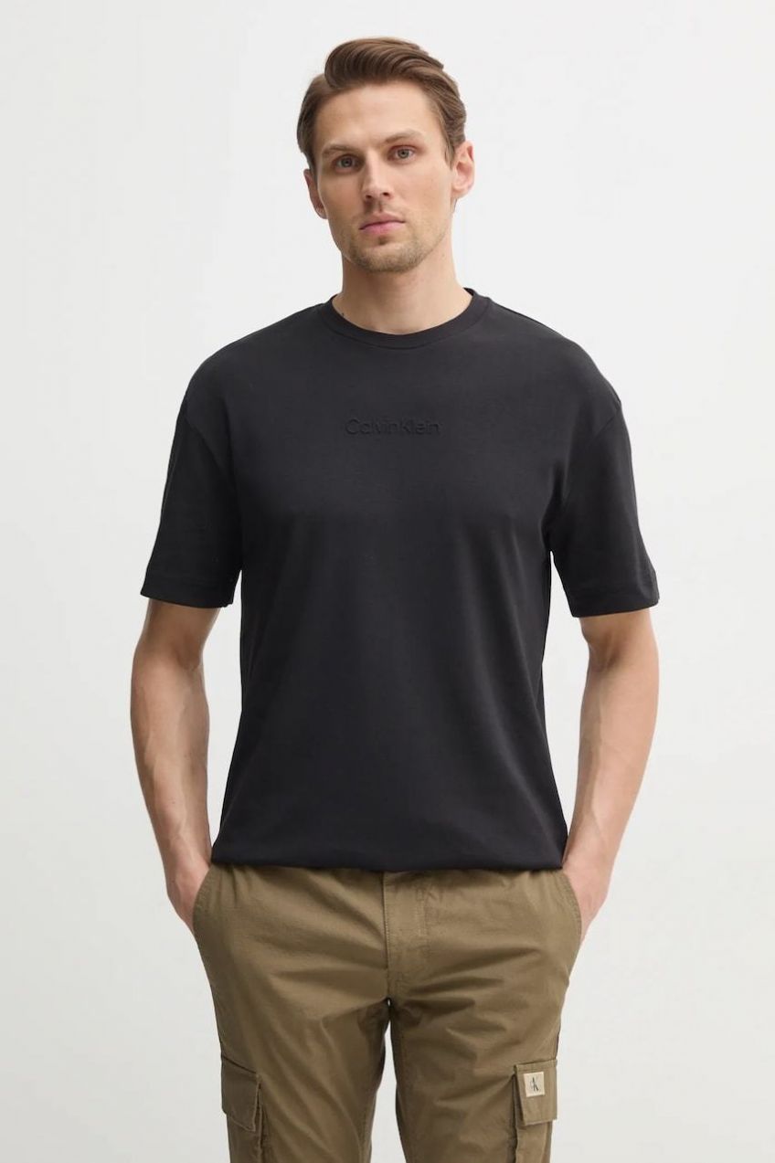 Bavlnené tričko Calvin Klein pánske, čierna farba, jednofarebné, K10K114167