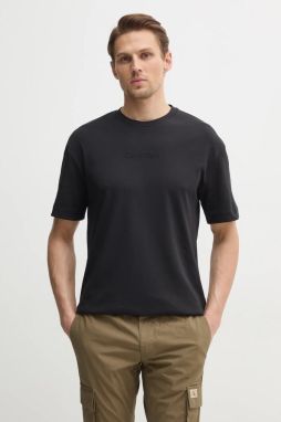 Bavlnené tričko Calvin Klein pánske, čierna farba, jednofarebné, K10K114167
