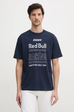 Bavlnené tričko Red Bull Racing x Pepe Jeans RACING HISTORY TEE pánske, tmavomodrá farba, s potlačou, RM500020