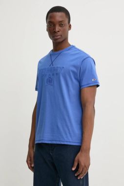 Bavlnené tričko Tommy Jeans pánske, s nášivkou, DM0DM20805