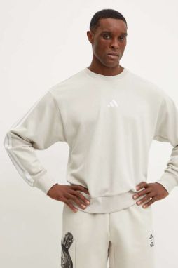 Mikina adidas Essentials pánska, béžová farba, jednofarebná, JE6377