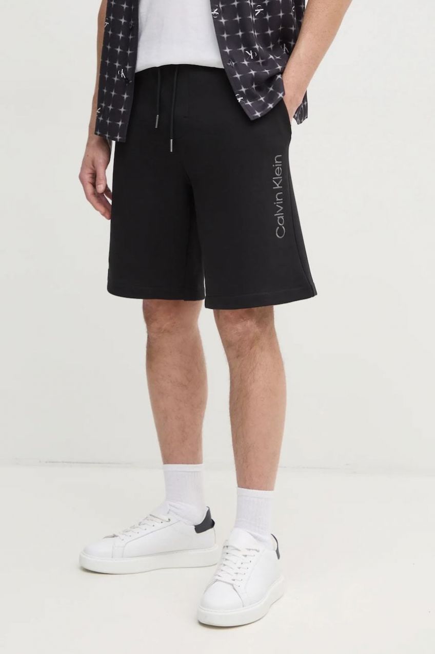 Bavlnené šortky Calvin Klein čierna farba, K10K114121