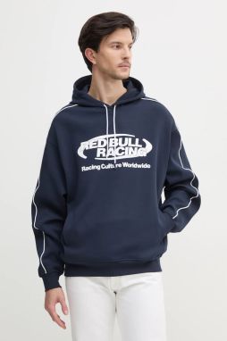 Mikina Red Bull Racing x Pepe Jeans LOGO PIPING HOODY pánska, tmavomodrá farba, s kapucňou, s potlačou, RM580014