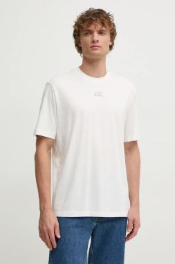 Bavlnené tričko Armani Exchange pánske, biela farba, s potlačou, 6DZTJV ZJLFZ