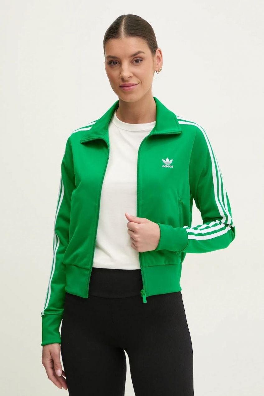 Mikina adidas Originals Adicolor Classics Firebird dámska, zelená farba, s nášivkou, JC8261