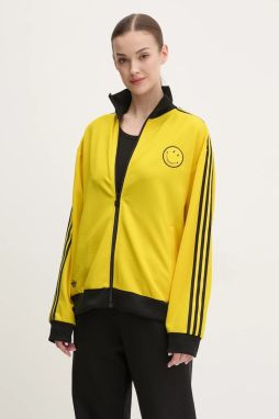 Mikina adidas Originals X Smiley dámska, žltá farba, s nášivkou, JD2737