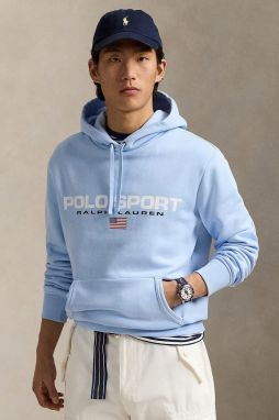 Mikina Polo Ralph Lauren pánska, biela farba, s kapucňou, s potlačou, 710938447