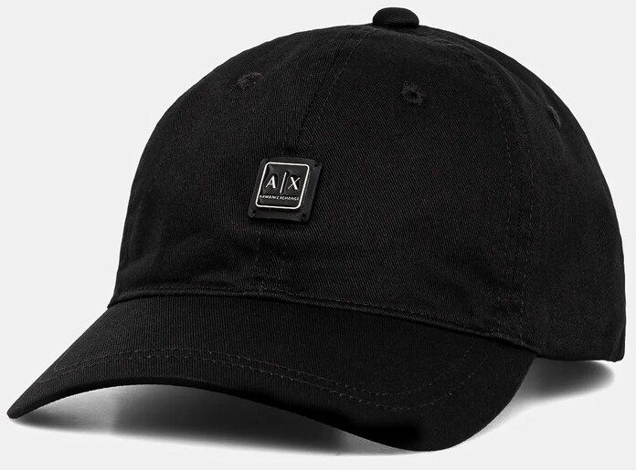 Bavlnená šiltovka Armani Exchange čierna farba, s nášivkou, XW000312 AF12128