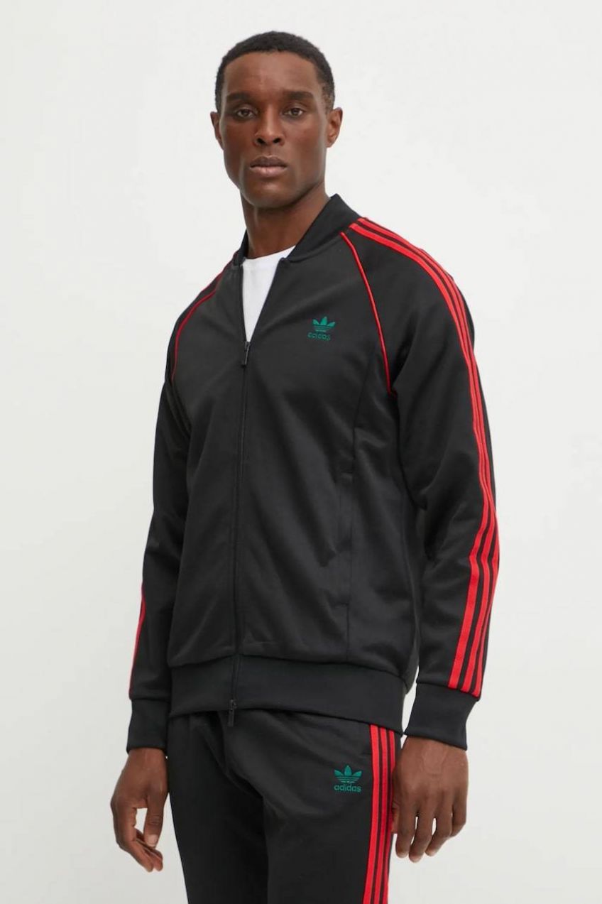 Mikina adidas Originals SST TT pánska, čierna farba, s nášivkou, JP1223