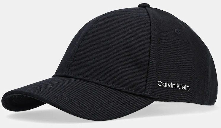 Bavlnená šiltovka Calvin Klein čierna farba, jednofarebná, K60K612910