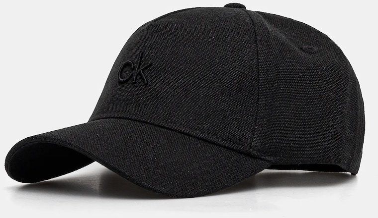 Plátenná čiapka Calvin Klein čierna farba, s nášivkou, K60K613118