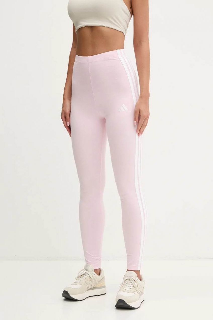 Legíny adidas Essentials dámske, ružová farba, vzorované, JC5578