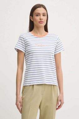 Bavlnené tričko Pepe Jeans ELBA dámske, biela farba, PL505876