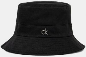 Obojstranný klobúk Calvin Klein čierna farba, bavlnený, K60K612913