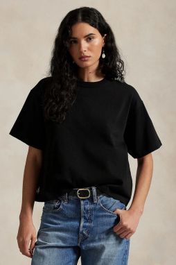Bavlnené tričko Polo Ralph Lauren dámske, čierna farba, 211967106