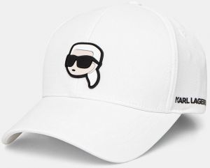 Šiltovka Karl Lagerfeld biela farba, s nášivkou, 551122.805615