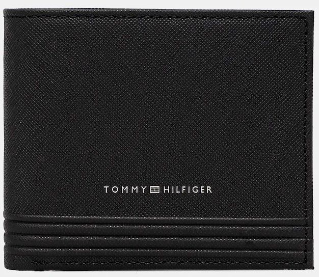 Kožená peňaženka Tommy Hilfiger pánska, čierna farba, AM0AM13259