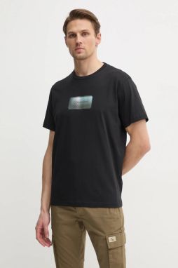 Bavlnené tričko Calvin Klein pánske, čierna farba, s potlačou, K10K114174
