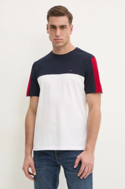 Bavlnené tričko Tommy Hilfiger pánske, tmavomodrá farba, vzorované, MW0MW39170