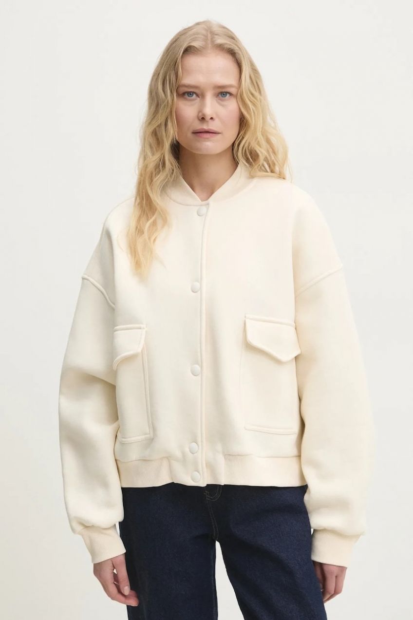 Mikina Answear.LAB dámska, béžová farba, jednofarebná