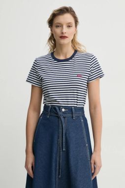 Bavlnené tričko Levi's LSE_PERFECT TEE dámske, tmavomodrá farba, A3116