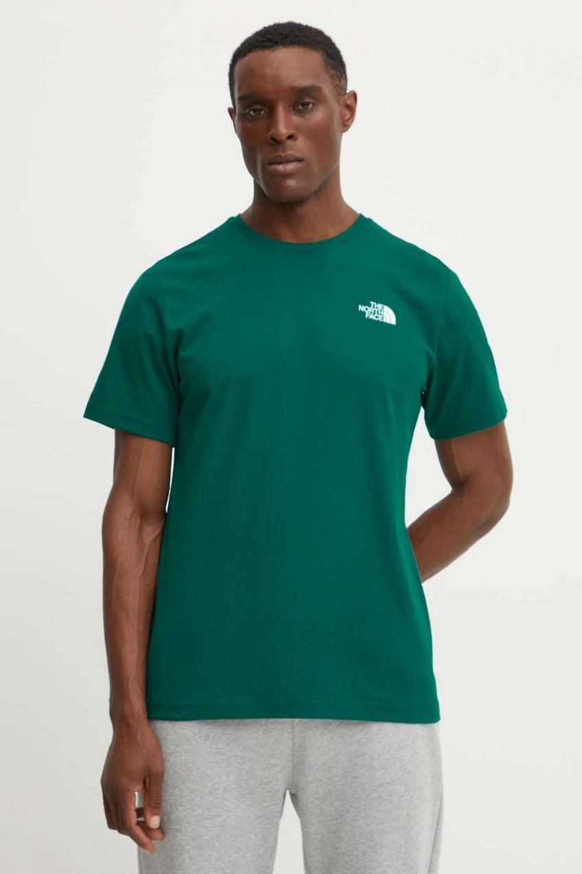 Bavlnené tričko The North Face Redbox Celebration pánske, zelená farba, s potlačou, NF0A87NV6GI1