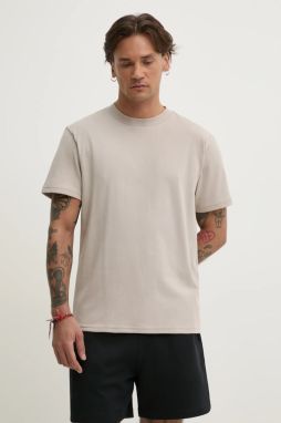 Tričko Hollister Co. pánske, béžová farba, jednofarebné, KI324-5136