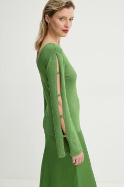 Sveter Bruuns Bazaar dámsky, zelená farba, tenký, BBW4331