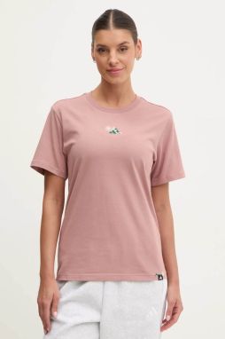 Bavlnené tričko adidas W L MINI TEE dámske, ružová farba, JJ4084