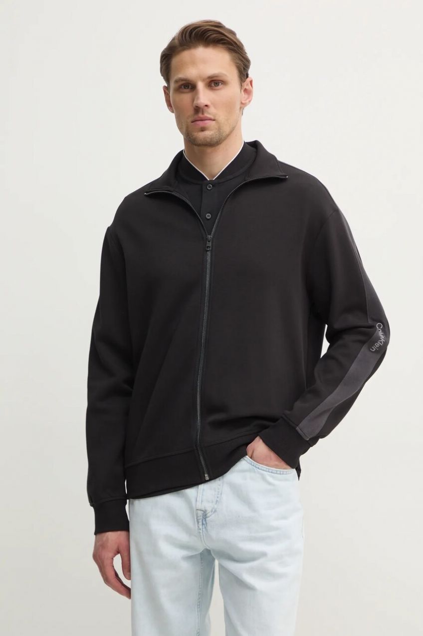 Mikina Calvin Klein Jeans pánska, čierna farba, jednofarebná, J30J327244